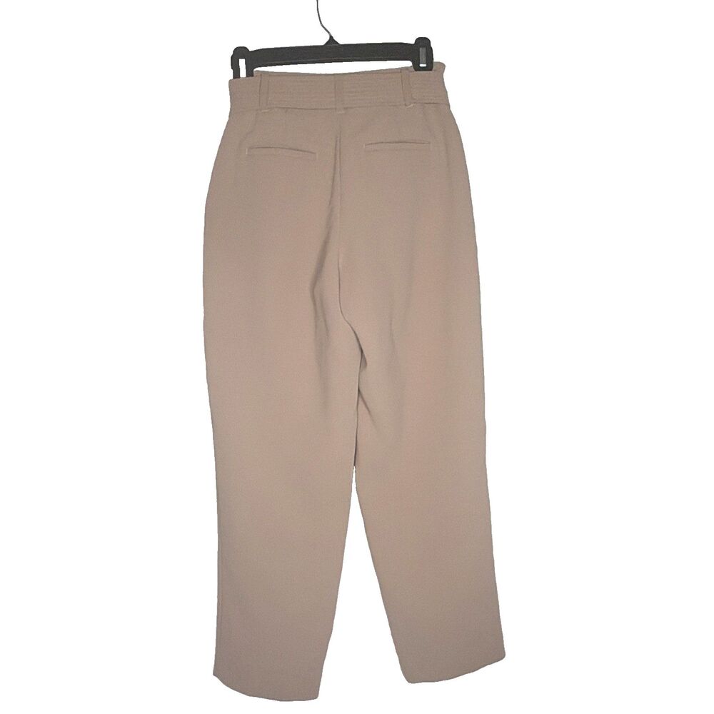 ARITZIA Wilfred Tie Front Pant 2 Belted Crepette High-Rise Crop Tan Capsule Twee - Picture 7 of 9